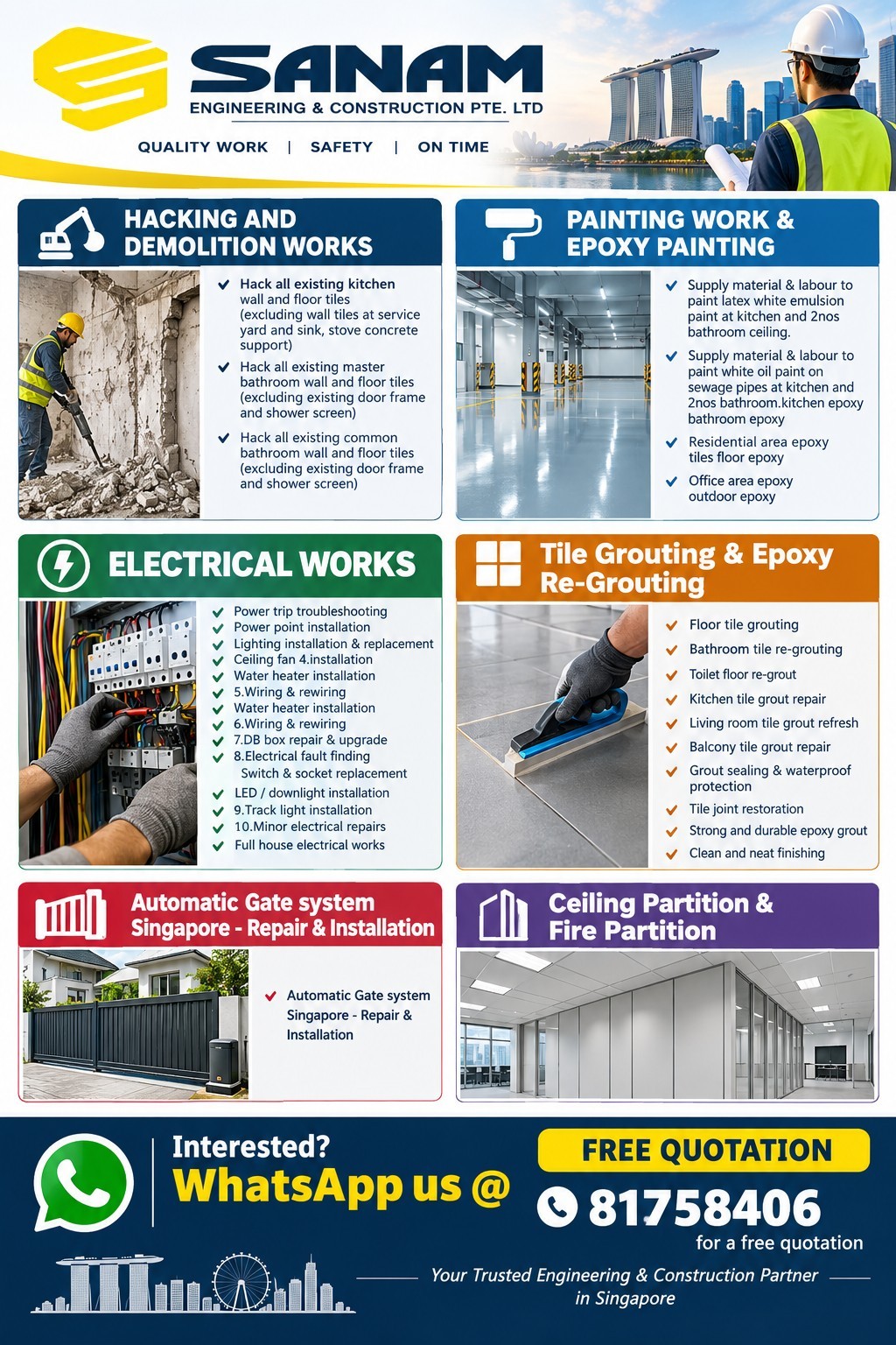Sanam Engineering & Construction services portfolio